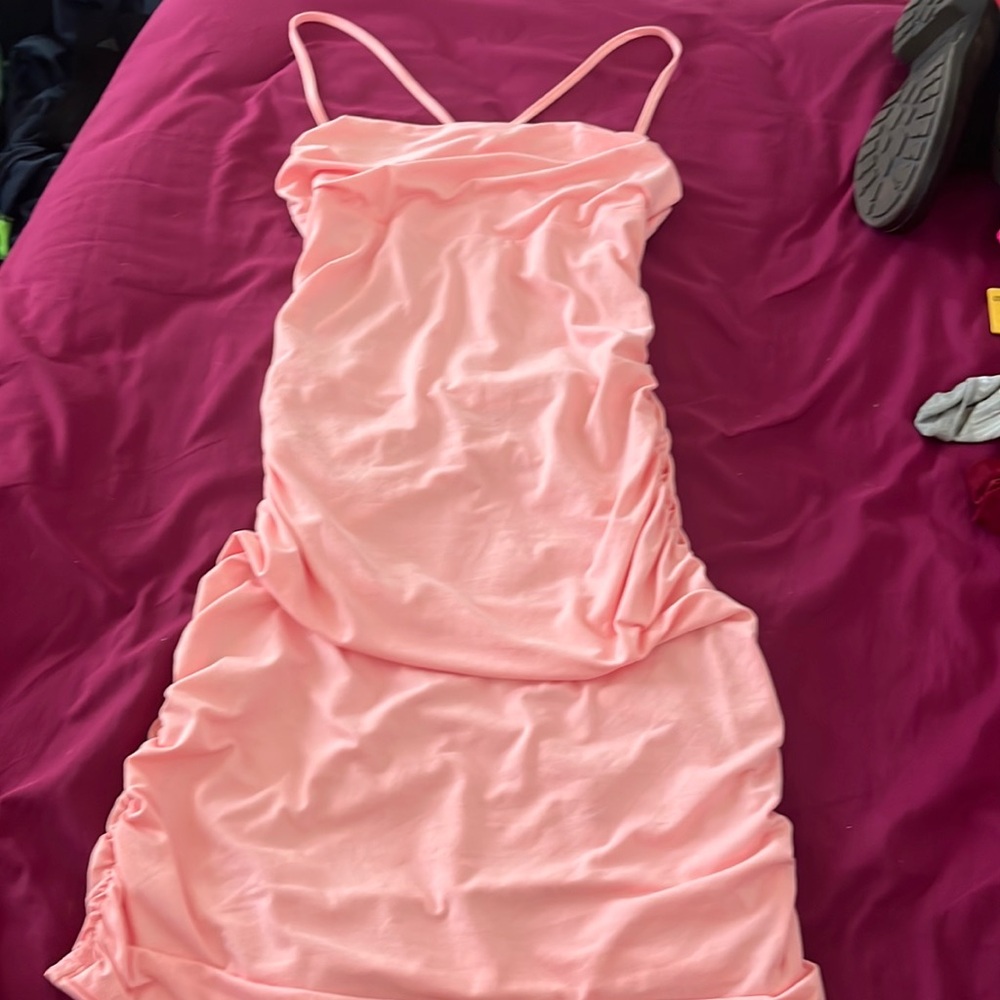 Light Pink body con dress from shein